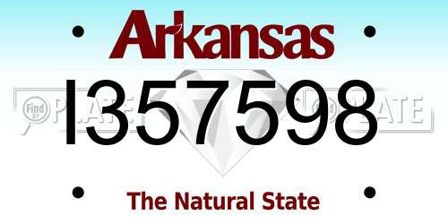 I357598 Arkansas License Plate