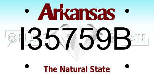 I35759B Arkansas License Plate