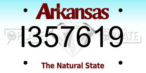 I357619 Arkansas License Plate