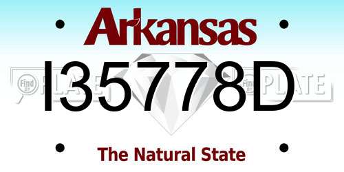I35778D Arkansas License Plate