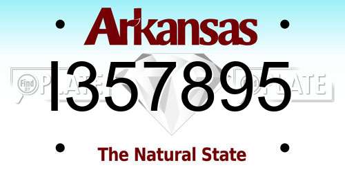 I357895 Arkansas License Plate