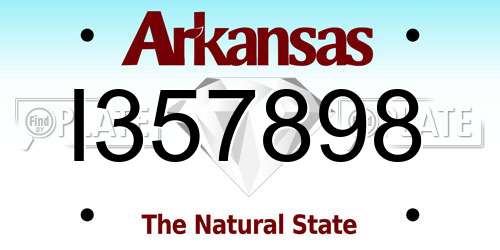 I357898 Arkansas License Plate