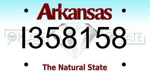 I358158 Arkansas License Plate