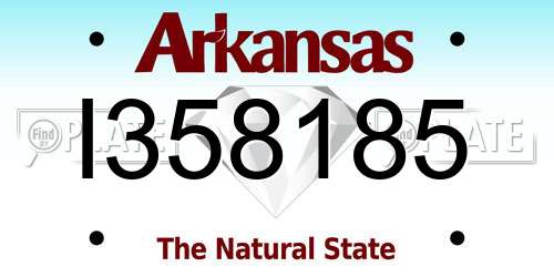 I358185 Arkansas License Plate