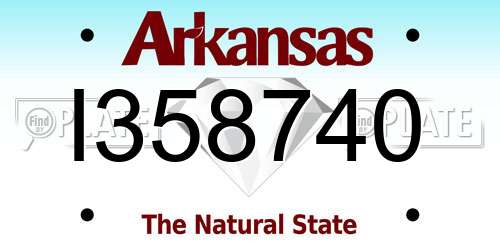 I358740 Arkansas License Plate