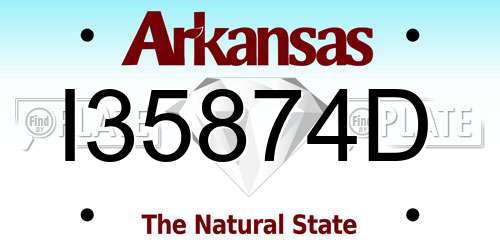 I35874D Arkansas License Plate