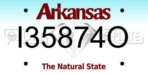 I35874O Arkansas License Plate
