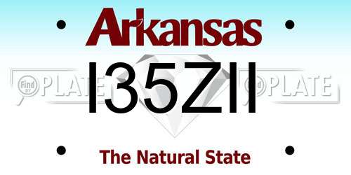 I35ZII Arkansas License Plate