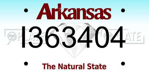 I363404 Arkansas License Plate