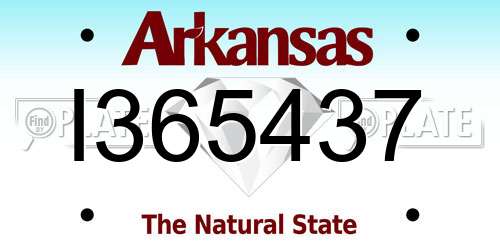 I365437 Arkansas License Plate