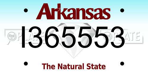I365553 Arkansas License Plate