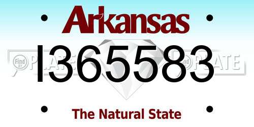 I365583 Arkansas License Plate