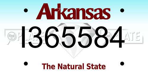 I365584 Arkansas License Plate