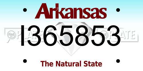 I365853 Arkansas License Plate