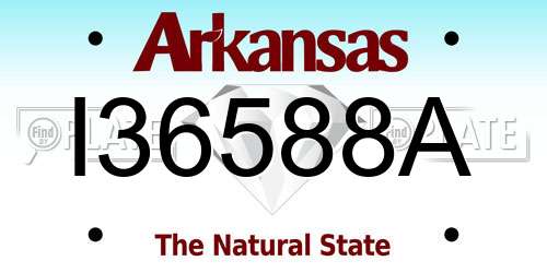 I36588A Arkansas License Plate