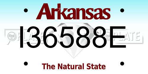 I36588E Arkansas License Plate