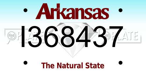I368437 Arkansas License Plate