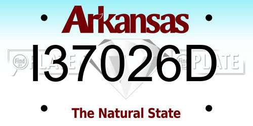 I37026D Arkansas License Plate