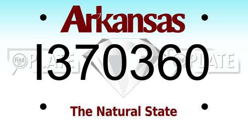 I370360 Arkansas License Plate
