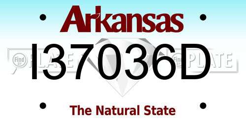 I37036D Arkansas License Plate