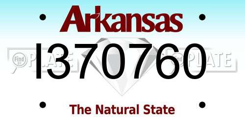 I370760 Arkansas License Plate