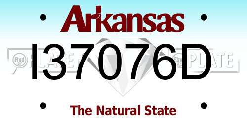 I37076D Arkansas License Plate