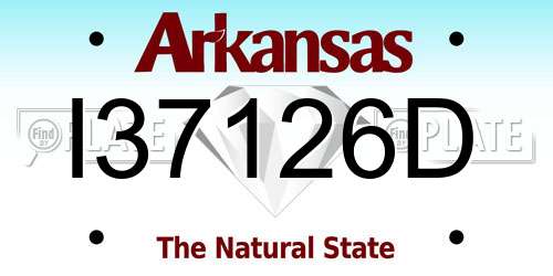 I37126D Arkansas License Plate