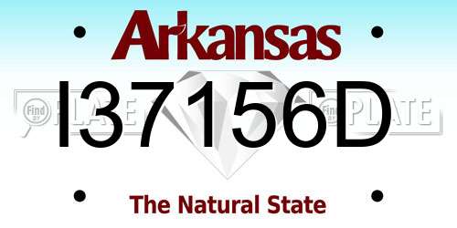 I37156D Arkansas License Plate