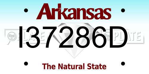 I37286D Arkansas License Plate