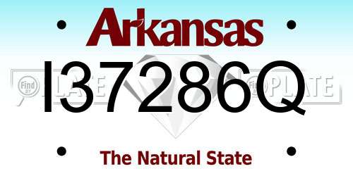 I37286Q Arkansas License Plate
