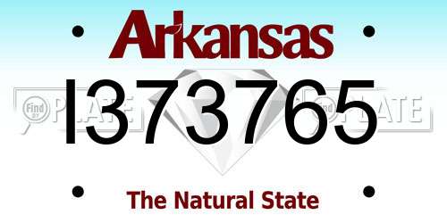 I373765 Arkansas License Plate