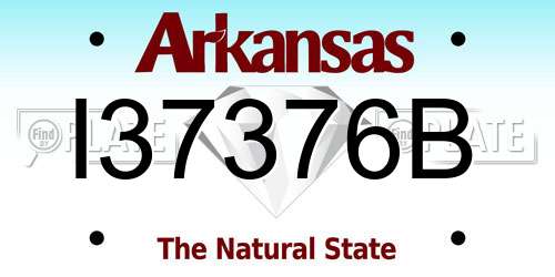 I37376B Arkansas License Plate