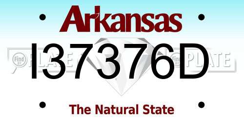 I37376D Arkansas License Plate
