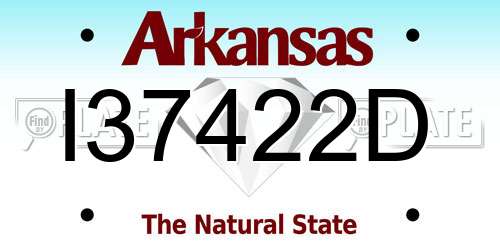I37422D Arkansas License Plate