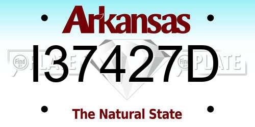 I37427D Arkansas License Plate