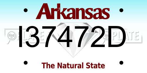 I37472D Arkansas License Plate