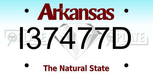 I37477D Arkansas License Plate