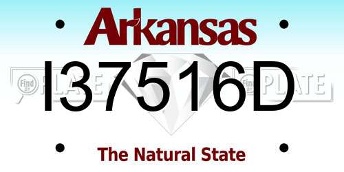 I37516D Arkansas License Plate
