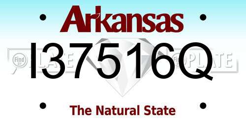 I37516Q Arkansas License Plate