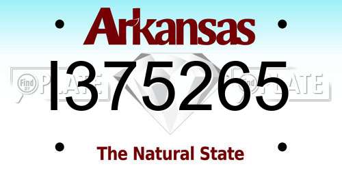 I375265 Arkansas License Plate