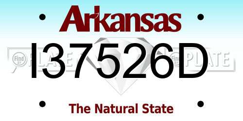 I37526D Arkansas License Plate