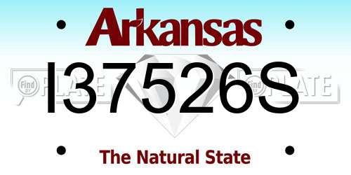 I37526S Arkansas License Plate