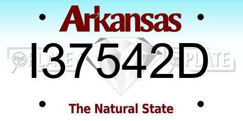 I37542D Arkansas License Plate