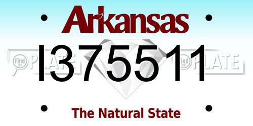 I375511 Arkansas License Plate