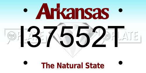 I37552T Arkansas License Plate