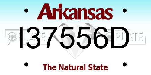 I37556D Arkansas License Plate
