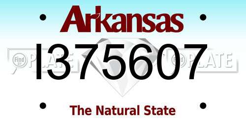 I375607 Arkansas License Plate
