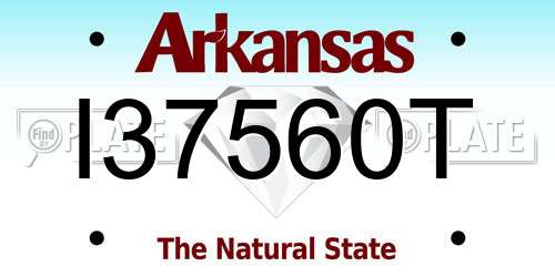 I37560T Arkansas License Plate