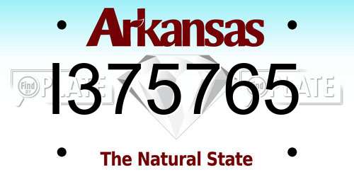 I375765 Arkansas License Plate