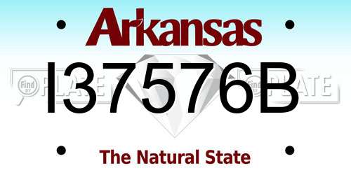 I37576B Arkansas License Plate